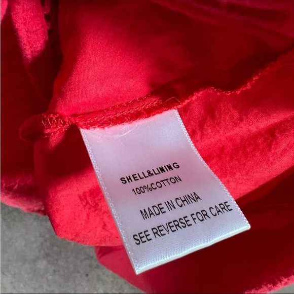 Lucy Paris Tiered Midi Dress Size Small Red Off the Shoulder Peasant Boho - Picture 3 of 10